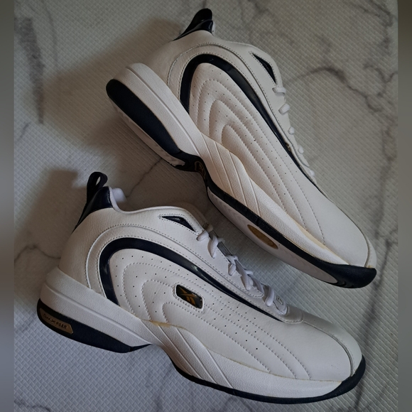 Reebok white navy gold pivot ii basketball shoes - Picture 2 of 5